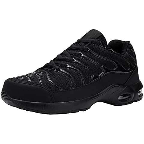 Fenlern Safety Shoes for Men Steel Toe Cap Safety Trainers Lightweight Work Shoes Protective Shoes (Black,9 UK) Cover