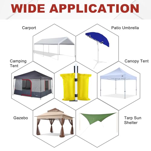 image for ABCCANOPY Canopy Weights 120 LBS Tent Sand Bags,4pcs-Pack (Yellow)