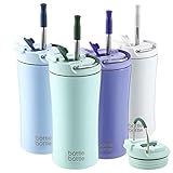 BOTTLE BOTTLE Insulated Coffee Tumblers with Dual-use Lid and Straw Double Walled Iced Travel Coffee
