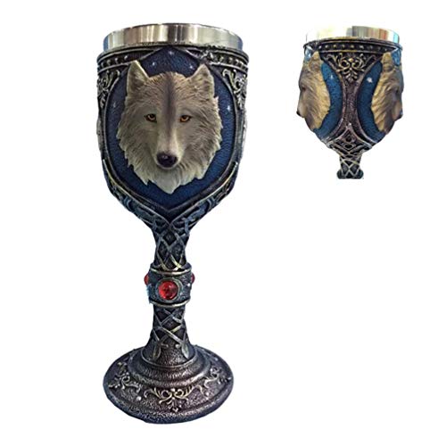 BESPORTBLE Cálice de vinho de lobo copo de vidro copo de vinho de aço inoxidável copo de vinho coleç