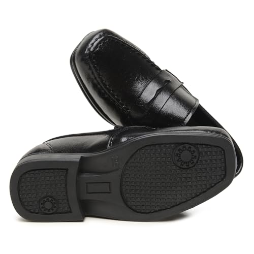 Sapato Mocassim Social Infantil Menino Calce Facil Escolar Confortavel Pajem Bico Quadrado Moderno T