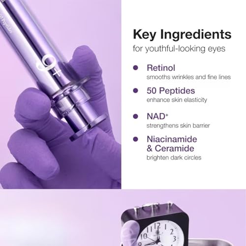 Image of No.9 Advanced NAD+ Retinol Eye Cream - Anti-Aging & Depuffing Eye Serum for Dark Circles, Fine Lines & Wrinkles - Peptides + Niacinamide for Firming, Radiance & Glow - Hydrating Undereye Treatment - 0.33 fl oz (Style-24)