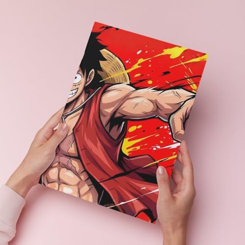 Image of One Piece Anime Manga Poster, One Piece Character Design Wall Poster 3 Panal - A4 Size, 300 GSM, Wall Decor Posters Wall Art For Bedroom, Living room, Office, Dining Room,No Frame (Luffy-4)