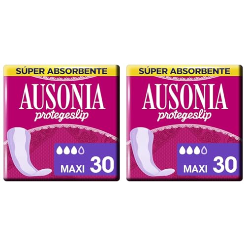 Ausonia Salvaslip Protegeslips/Salvaslips, 30 Unidades con Sistema No Olor, Máxima Protección (Paquete de 2)