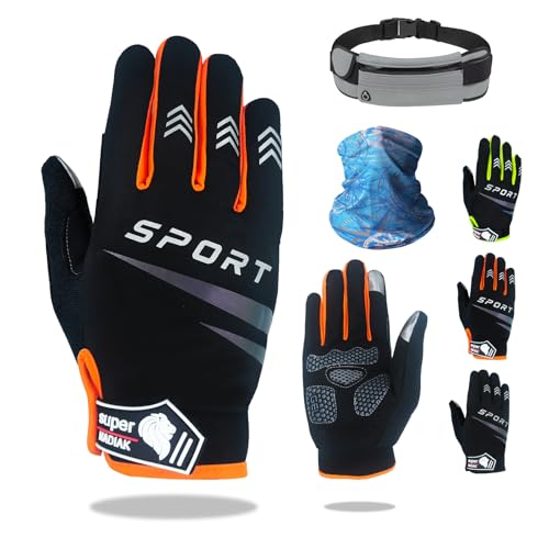 super NADIAK Gants de Vélo Longs Antidérapants,Tactile,Respirants & Réfléchissants-Homme/Femme-Cyclisme,VTT,Route & Gravel-Confort & Adhérence...