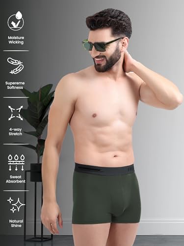 Image of Freecultr Men's Underwear Micromodal Airsoft Trunk Comfortable - Sweat Proof, Non-Itch, No Chafing, Ultra Soft & Breathable Fabric | Mens Underwear Combo Pack of 2