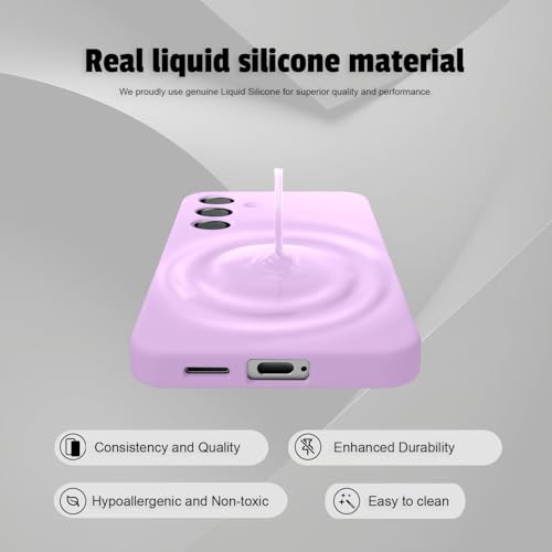 Image of LIRAMARK Liquid Silicone Soft Back Cover Case for Samsung Galaxy S25 5G (Lavender)