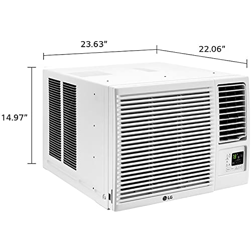 Image of LG 12,000 BTU Window Air Conditioner with Supplemental Heat, Cools 550 Sq.Ft. (22' x 25' Room Size), Electronic Controls with Remote, 2 Cooling, Heating & Fan Speeds, Slide In-Out Chassis, 230 /208V