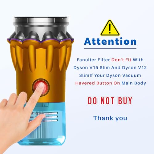 Image of 3 Pack V15 Vacuum Filters Replacement for Dyson-V15 Detect, V15 Detect Absolute, V15 Submarine, Dyson-V11 Animal Filter, Dyson-V11 Filter, Dyson-V15 Detect Filter, Part 970013-02