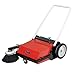 Vestil JAN-II Steel Belt Driven Manual Brush Sweeper 10 Gallon Capacity Red/Black
