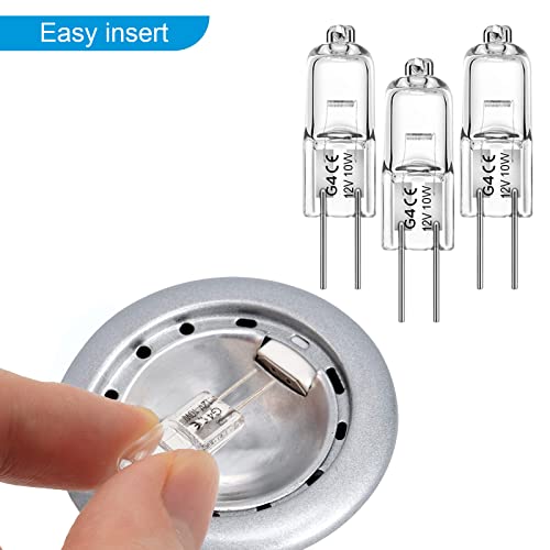 WeshLMPO Halogen G4 20w 12v 12 Stücke G4 Halogen Leuchtmittel 2700K Warmweiß Dimmbar für Backofen 300 Grad. 4