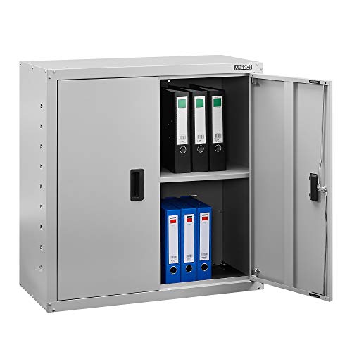 AREBOS Armario archivador para oficina | gris | 90 x 40 x 90 cm | 2