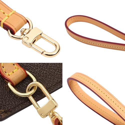 jiesinlov Purse Hand Wrist Strap,Vachetta Leather Replacement Wristlet Keychain Strap for Clutch Bag4