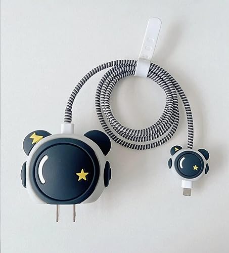 Image of Best HUB Cartoon 3D Design Protective Case Compatible with (Only Samsung Galaxy 25W) USB-C Power Adapter Charger, Cute Cartoon Type C Data Cable Case for Samsung (Astronaut)