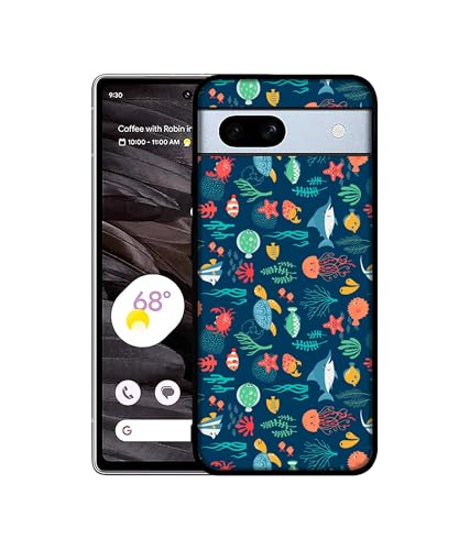 Image of Aquarium Texture Design Premium 2D Printed Metal Back Case Cover for Google Pixel 7A 5G