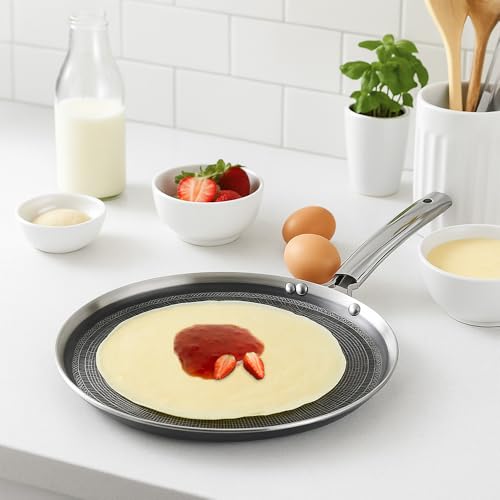 Image of Kraft Futuretec Pro Triply Stainless Steel Dosa Tawa - 30 cm, 2.5 mm Thick | Stick-Free Steel Dosa Pan with Handle, Tawa for Dosa and Chilla, Metal Spoon Safe, Gas and Induction Base - 5 Year Warranty