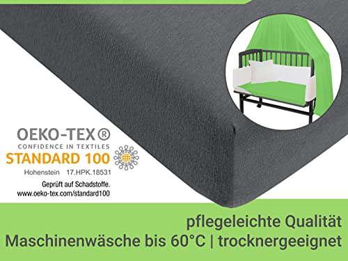 Emily´s Check Universal Spannbezug - Blickdicht - extra elastisch 1596.2325, ca. 70 x 140 cm, anthrazit