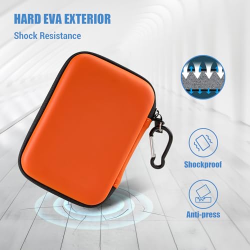 Image of ProCase External Hard Drive Travel Case for 2.5 inch HDD /SSD -Orange | Fits Seagate Portable, Samsung T9, WD Elements, My Passport, Toshiba Canvio Basics, 1TB-5TB Drives, USB 3.0 HDD /SSD Storage