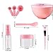 2 Sets DIY Facemask Mixing Tool Kit, Facial Care Mixing Bowl and Brush Spray Bottle Mixing Stick Soaking Bottle Gauge 8 in 1 Set - 16 Pack (Green And Pink）