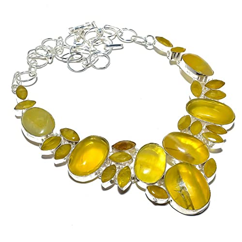 Collier calcédoine jaune Kashish en argent plaqué de luxe