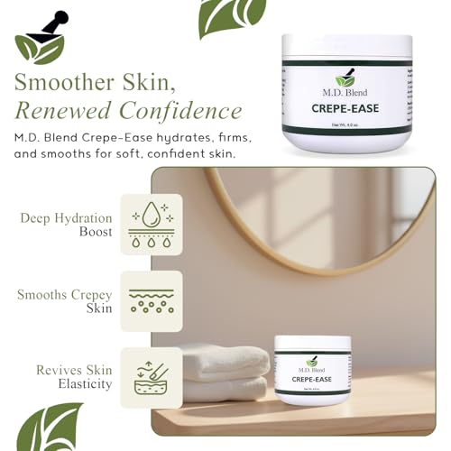 Crepe-Ease Dermatologist-Developed Body Moisturizer - Fragrance-Free Hydrating Cream for Sensitive Skin - Hyaluronic Acid & Shea Butter for Neck, Arms & Legs, 4 oz - Image 3