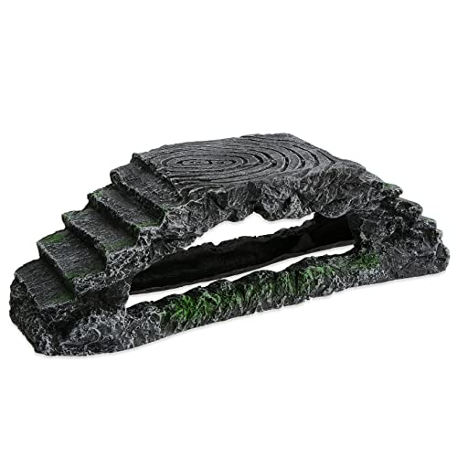 Saim Tortuga Basking Plataforma Reptiles Ramp Grande Terrario Acuario Falda Decoración Accesorios para Tortuga y Gecko Hideout