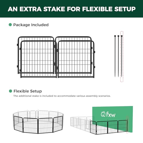 Image of FXW Instant Dog Playpen, RV Camping, Outdoor & Yard, 24 inch H, 4 Panels | Portable, Easy setup, Heavy-duty, DIY layouts, For Puppies & Small Dogs, Patented