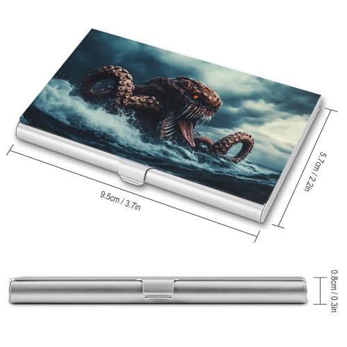 Sea Monster Monstrous Tentacles Business Card Holder Slim Credit Case Pocket Name Case Wallet for Men Women2