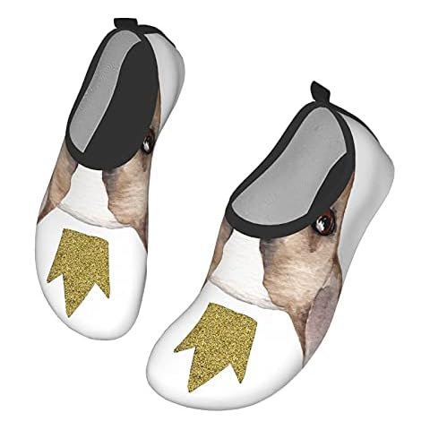 Nicokee Cute French Bulldog with Crown Water Shoes Animal Dog Princess Pet Portrait Pug Beach Aqua Yoga Socks Cover