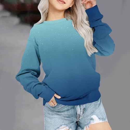 Girls Boys Gradient Crewneck Sweatshirt Cute Preppy Pullover Tops Long Sleeve Trendy Fall Clothes For Teen Girls 20252