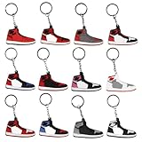 KOQAIIZ 12 pzs Llavero de Zapatillas de Baloncesto, Mini Llavero de Zapatillas de Básquetbol, Mochilas Accesorios para Colgante Portátil Regalos