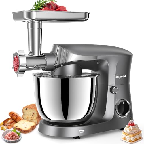 Vospeed Stand Mixer, 5.5L Food Mixers for Baking, 1500W Tilt-Head Electric Kitchen Mixer, Cake...