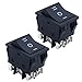 Produktbild KingYH 2 Stück Wippschalter Schalter EIN/AUS/EIN 6-Polig 25 A 125 /250V Einrastbare Schalter für Limousine Boot und Lastwagen Auto Kippschalter Elektronisches Instrument-Schwarz
