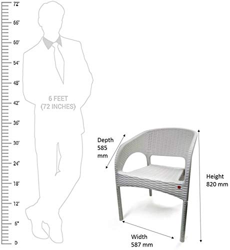Image of CELLO Kraze Chair - White | Strong and Durable | Easy to Clean | Chair for Living Room, Bed Room, Kitchen, Office Room, Outdoor | 3 Years Warranty