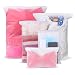 24 Pcs Reusable Ziplock Bags,Travel Clothes Storage Bags,Plastic Hospital Bag Organiser Pouches,Essentials Frosted Resealable Waterproof Luggage Bags for Clothes,Maternity,Shoes, Cosmetics,5 Sizes