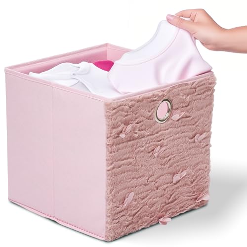 Noa Store Set of 2 Pink Toy Box for Girls - 130 Liters Large Toy Storage with Removable Dividers for Easy Sorting - Stylish Textile Toy Bins and Chests - Ideal for Playroom Bedroom Living Room