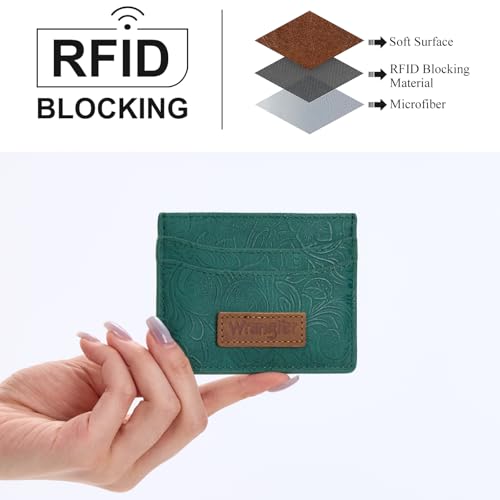 Image of Montana West X Wrangler Credit Card Holder for Women Wallet Card Case Small Ladies Female Pocket Vegan Leather RFID Blocking
