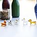 H&D HYALINE & DORA 5 Pack Hand Blown Glass Dog Figurines,Miniature Dog Figurines Sets,Blown Glass Art Animal Figurine for Collectible, Home Decor Gift