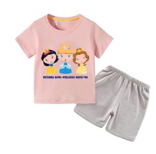 Image of Bold N Elegant - Be Bold Inside & Elegant Outside Cotton Cute Cartoon Print Half Sleeve T-Shirt And Shorts Clothing Set For Infant Toddler Baby Boy Girl (0-6 Months, Pink), Printed