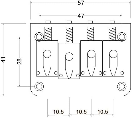 Miniatura 4 de 4-String cromado hard-tail Puente para caja de puros Guitarra Eléctrica para ukelele y más