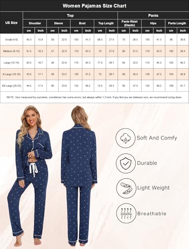 Image of Pjmlifecoco Pajamas Set Long Sleeve Womens Button Down Sleepwear Two Piece Nightwear Soft Pj Lounge Sets S-XXL