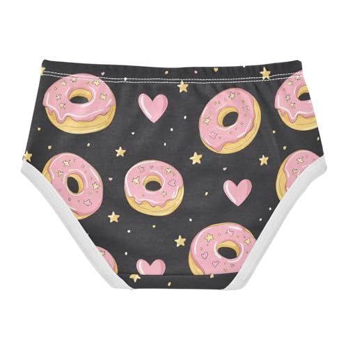 Wusikd Doughnuts Girls' Underwear Cotton Pink Hearts Stars Girls Briefs Soft Toddler Underwear 2T2