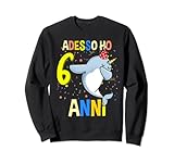 adesso ho 6 anni narvalo compleanno felpa