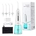 Rechargeable Water Flosser, Cordless Water Pick, Portable Oral Irrigator, Teeth Water Jet Cleaner for Kids, Floss Machine for Brace Care, 300ML Cleanable Water Tank, 4 Modes (Blue)