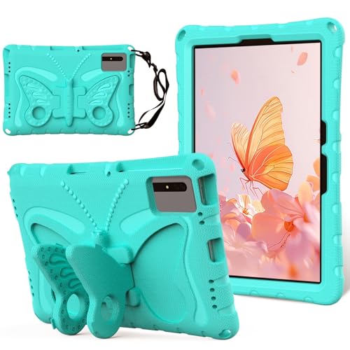Funda para Samsung Galaxy Tab S10 Lite/S10 FE/S9 FE/Tab S9/S8/S7 5G 10.9'/tableta de 11 pulgadas, funda ligera EVA a prueba de golpes funda completa con correa para el hombro Funda de mariposa linda