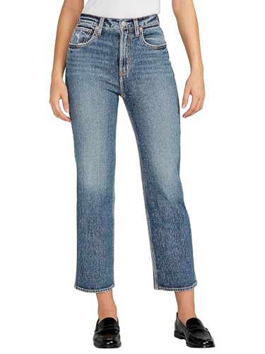 Silver Jeans Co. Women's Highly Desirable High Rise Straight Leg Jeans-Legacy