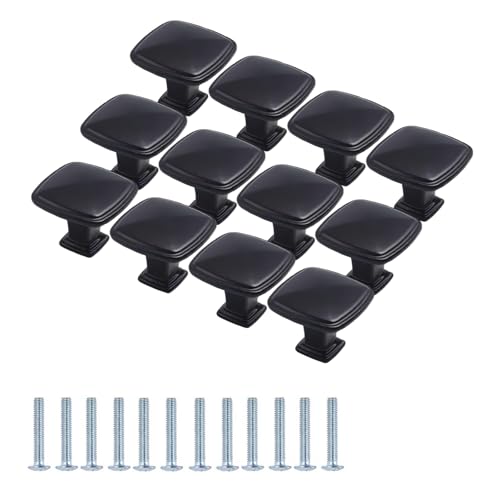 LEOEZYA 12 Pièces Bouton de Meuble,30mm Poignée Meuble,en Alliage d'aluminium Poignet de Porte Cuisine Moderne,Poignee de Meuble à un Trou,Poignet Cuisine...