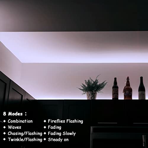 Image of echosari Strip Lights Battery Operated, 16.5Ft 150 LED 2835 SMD Closet Strip Lights with Remote for Bedroom, Kitchen, Cabinet Decor (Cool White) | LED Strip Lights Battery Powered with Remote, Self-Adhesive, Cuttable for TV Kitchen Cupboard Bedroom Decor