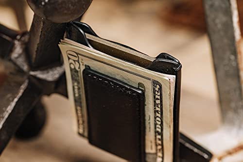 House of Jack Co. Rip Slim Money Clip Wallet for Men, Strong Magnetic Front Pocket Card Holder, Full Grain Cowhide Leather Wallet, Black3