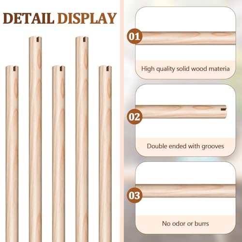 Image of Sintuff 4 Pcs Bird Perches for Cage Accessories, Wooden Perch Rods Replacement with Double Head Slots, 0.6 Inch Diameter Natural Wood Stand for Parrot Macaw Cockatoo Parakeet (24 Inches)